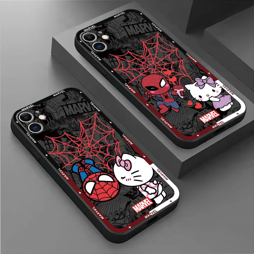 Marvel SpiderMan Hello Kitty Phone Case for Google Pixel 6 Pro 7 Pro 8 Pro 7a 6a TPU Soft Shell Armor Cover