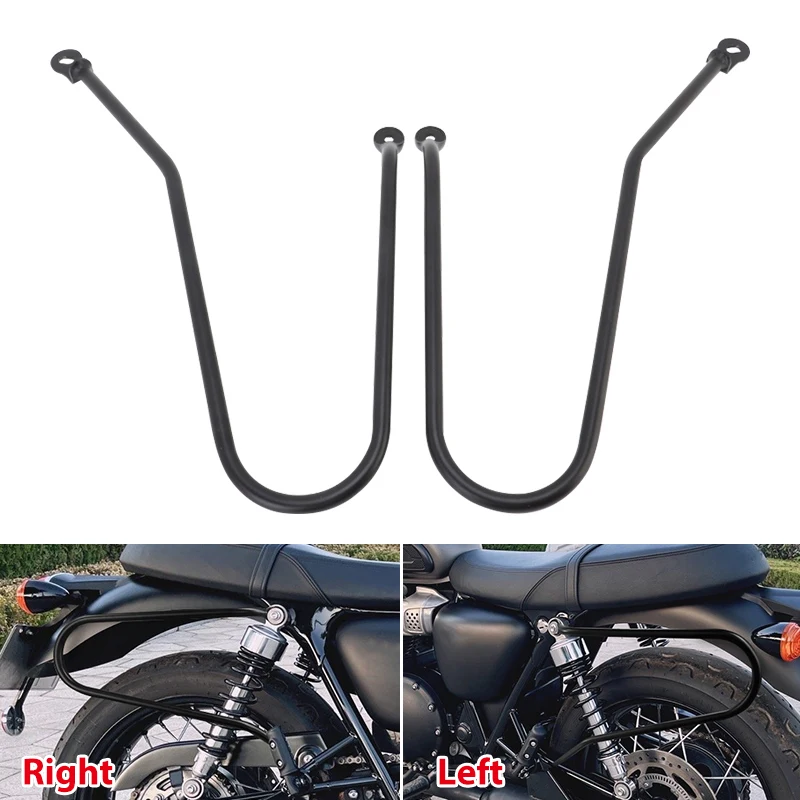 

Motorcycle Black Saddlebag Supports Guard Bars For Triumph T120 T100 Bonneville Mag Wheel 2001-2016