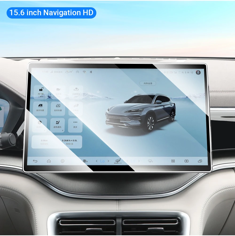 Für BYD Seal U / Song Plus 2022-2026 12,8 Zoll oder 15,6 Zoll gehärtetes Glas Auto-GPS-Navigationsbildschirm-Schutzfolie Zubehör – Detail 12