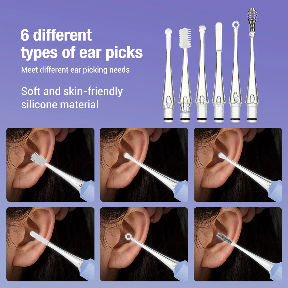 ช้อนทำความสะอาดหู LED แบบพกพาสำหรับเด็ก, ช้อนทำความสะอาดขี้หูแบบไฟฟ้าส่องสว่างสำหรับเด็กผู้ใหญ่อุปกรณ์ขุดหาที่แคะหู