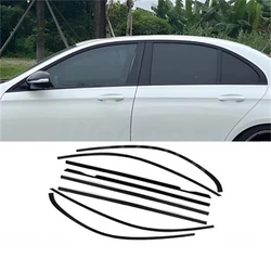 Car Styling black Window Sequins Decoration Cover  Trim For Mercedes Benz E Class  W213 2016-2023 Auto Accessories