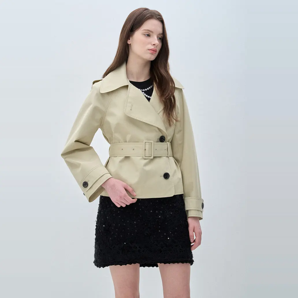 

Mimifa M * NE 25, новая повседневная пригородная повседневная ветровка с большим воротником или Jaet Ele Commuter ort, свободная посадка Long Sve