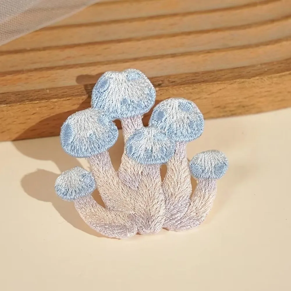 6cm Iron On Patches Plant Colored Colorful Embroidery Shoulder Bag Patches Mushroom Pattern DIY Bag Decoration Countryside Style