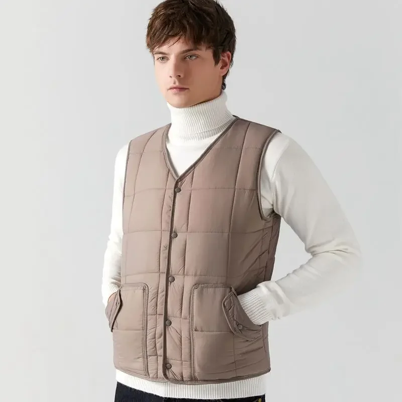 Men's Winter Innerwear Vest Slim Fit Thermal Cotton Jacket Plus Size Warmth with Fleece Lining Non Bulky Design