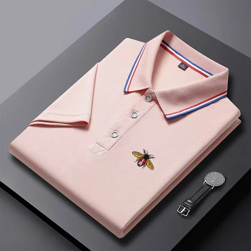 Summer New Men's Short Sleeved Embroidered Polo Shirt Breathable Lightweight Shirt Luxurious Top Casual Lapel Men's T-shirt image 5