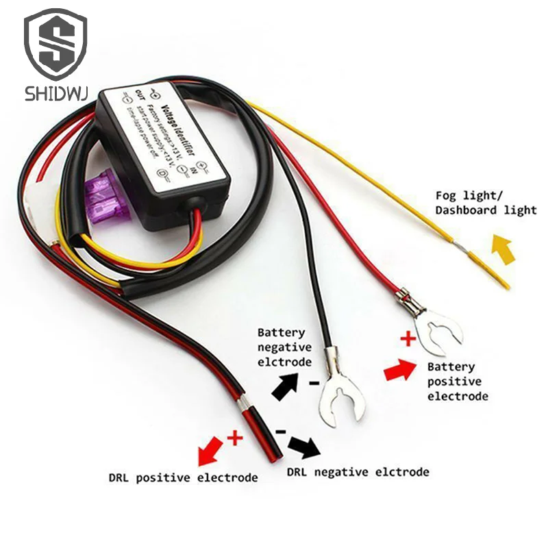 1 قطعة سيارة LED النهار تشغيل ضوء التتابع تسخير التلقائي تشغيل/إيقاف وحدة تحكم DRL التتابع عدة
