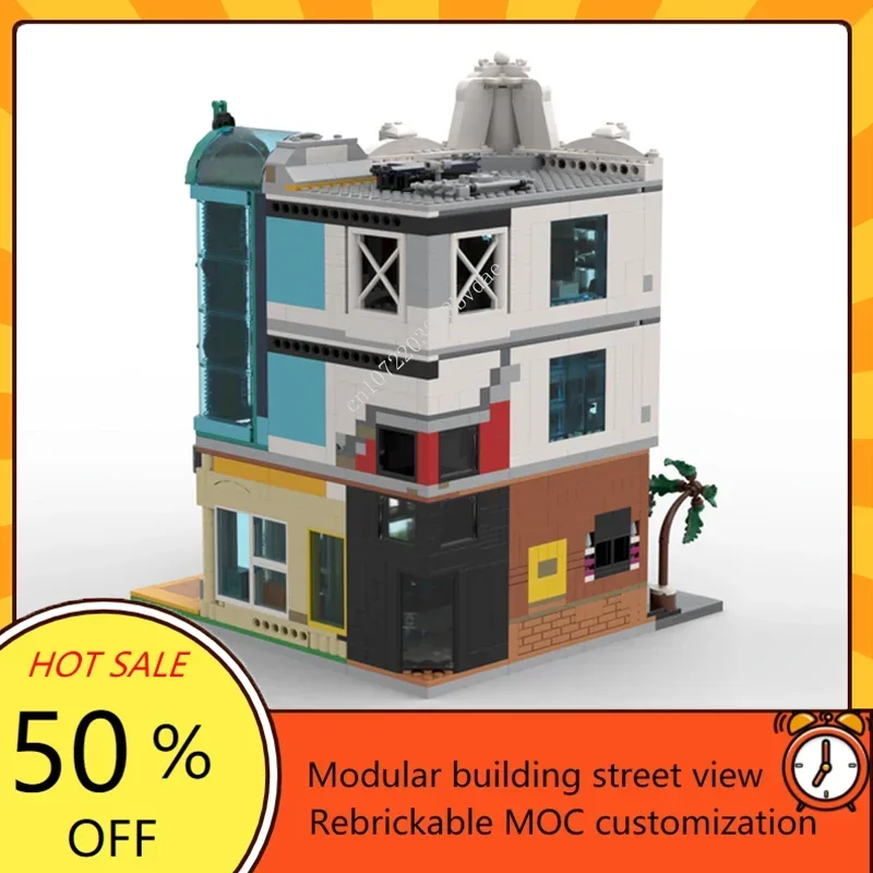 1756pcs kunden spezifische moc modulare Innenstadt Arcade Street View Modell Bausteine Technologie Ziegel DIY Montage Spielzeug Kinder Geschenke