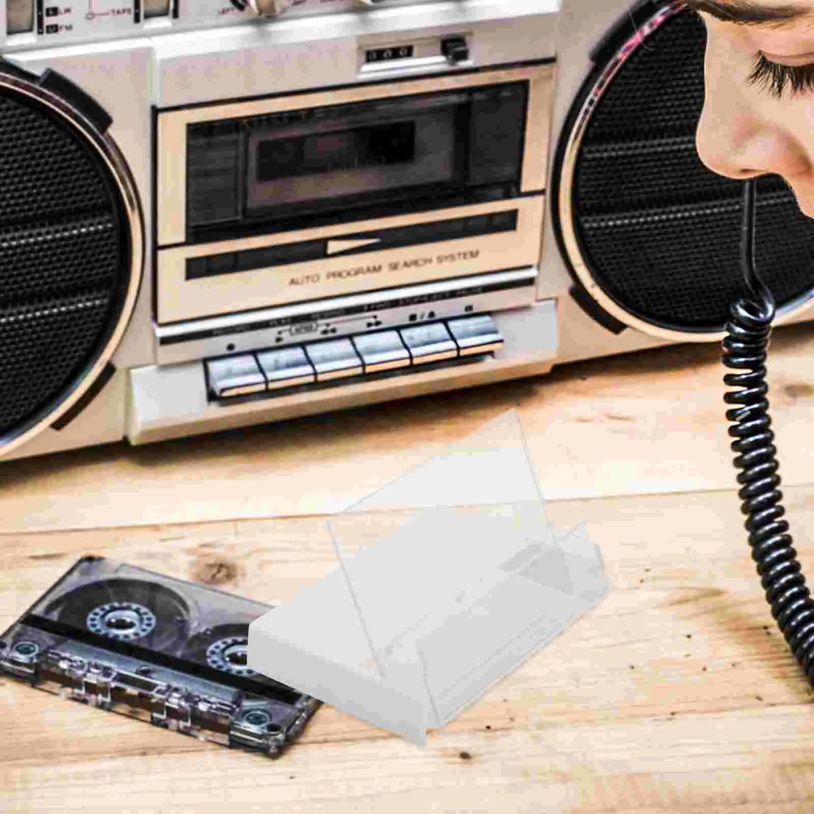 10 Pcs Vintage Style Tape Storage Box Audio Cassette ganizer Plastic Holder For Tapes Crystals Jewelry Retro Design Clear Mini