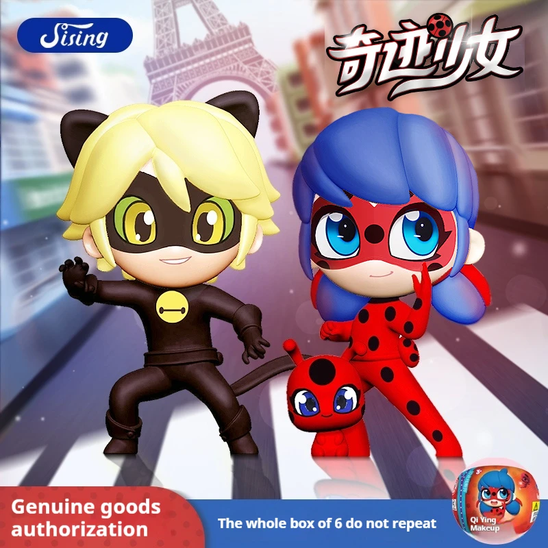 Miraculous Ladybug Anime Q Version Blind Box Toys Cute Doll Queen Bee Rena Rouge Marinette Action Figure Collect Ornaments Gift