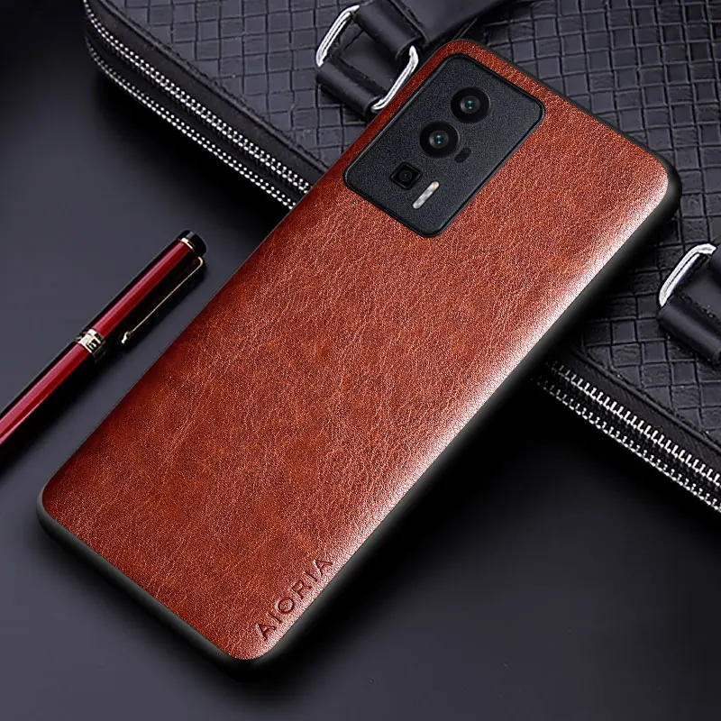 Luxury leather Case for Xiaomi Poco F5 Pro coque Business solid color Soft TUP&Hard PC Phone cover for xiaomi poco f5 pro case