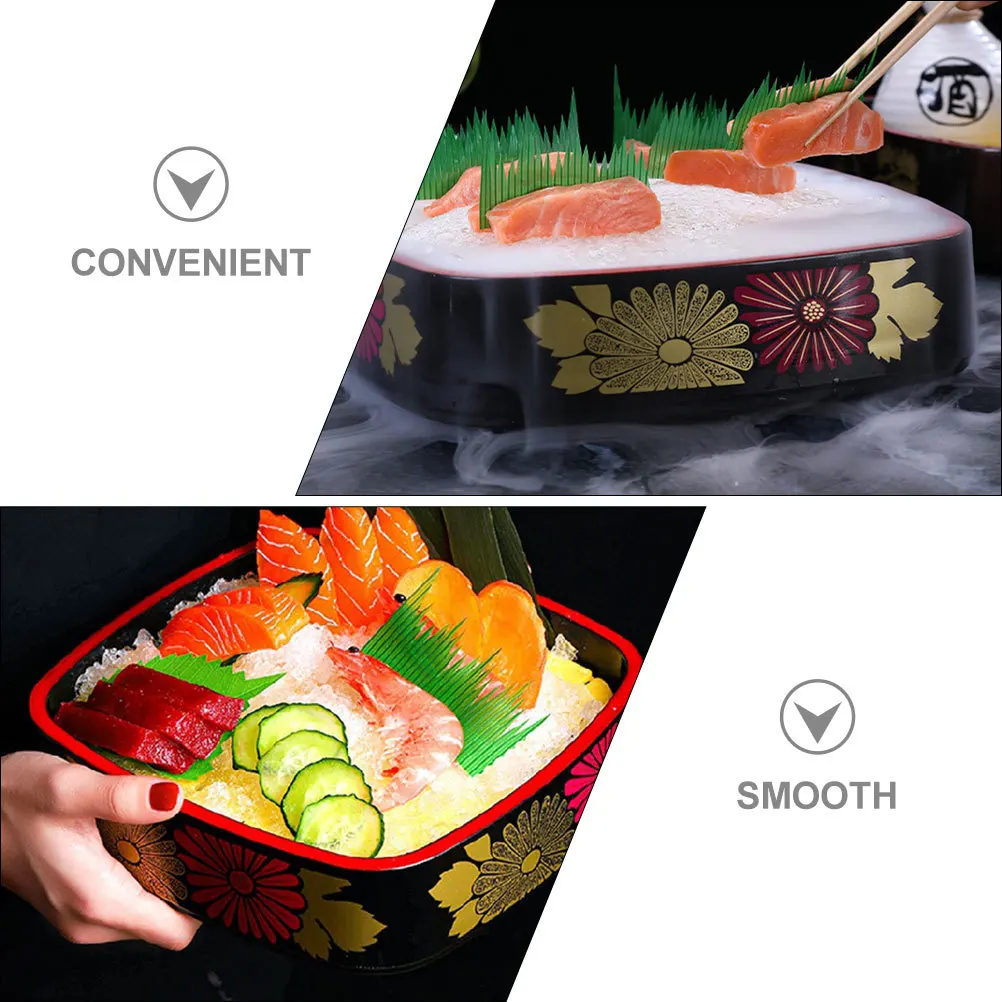 

Sushi Plate Sashimi Display Tray ABS Plastic Convenient Food Serving Tray for Restaurant Hotel Party Home Use Japanese Style