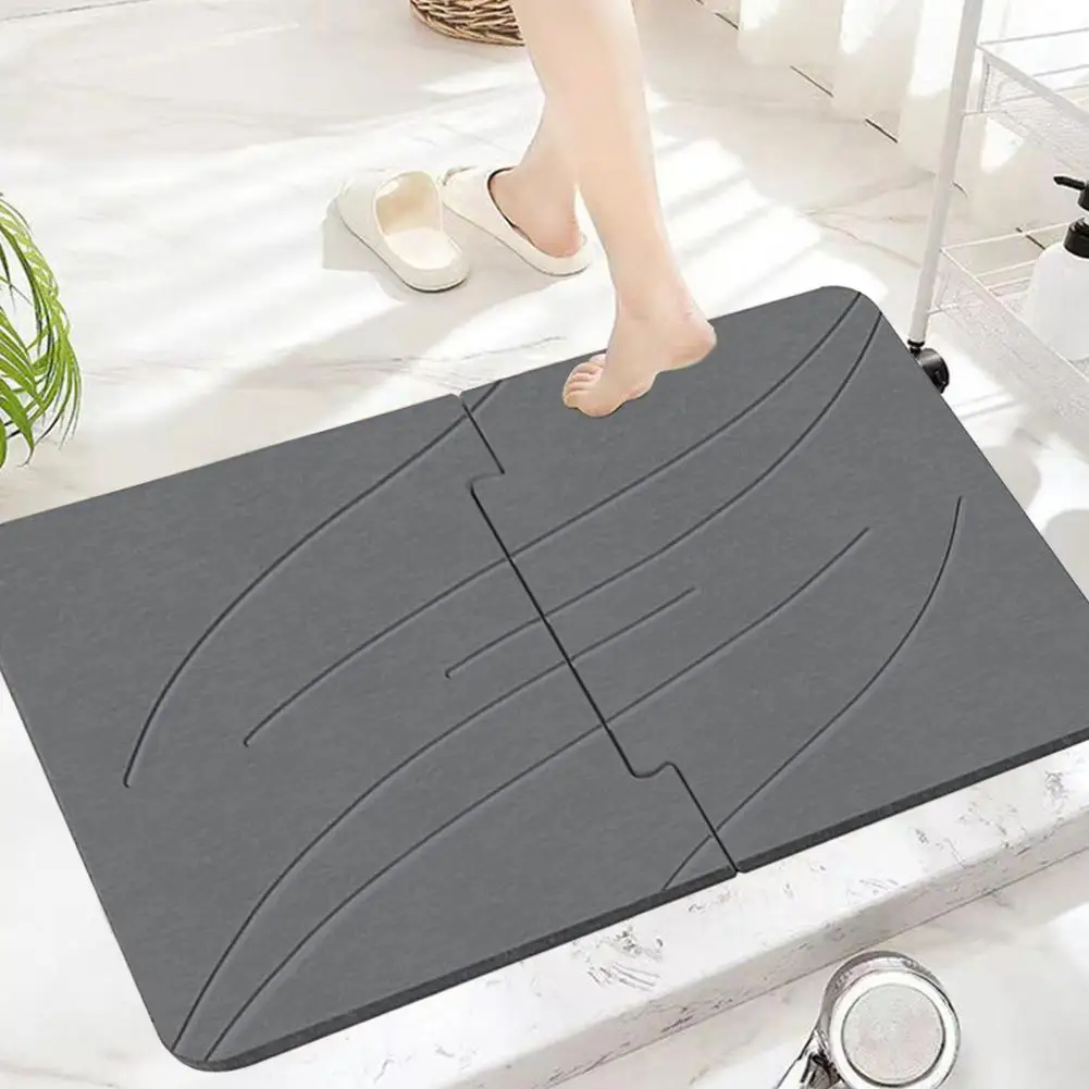 Absorbent Diatomaceous Earth Rug Diatomaceous Earth Bath Mat Quick-drying Diatomite Bathroom Floor Mat with for Shower for Style