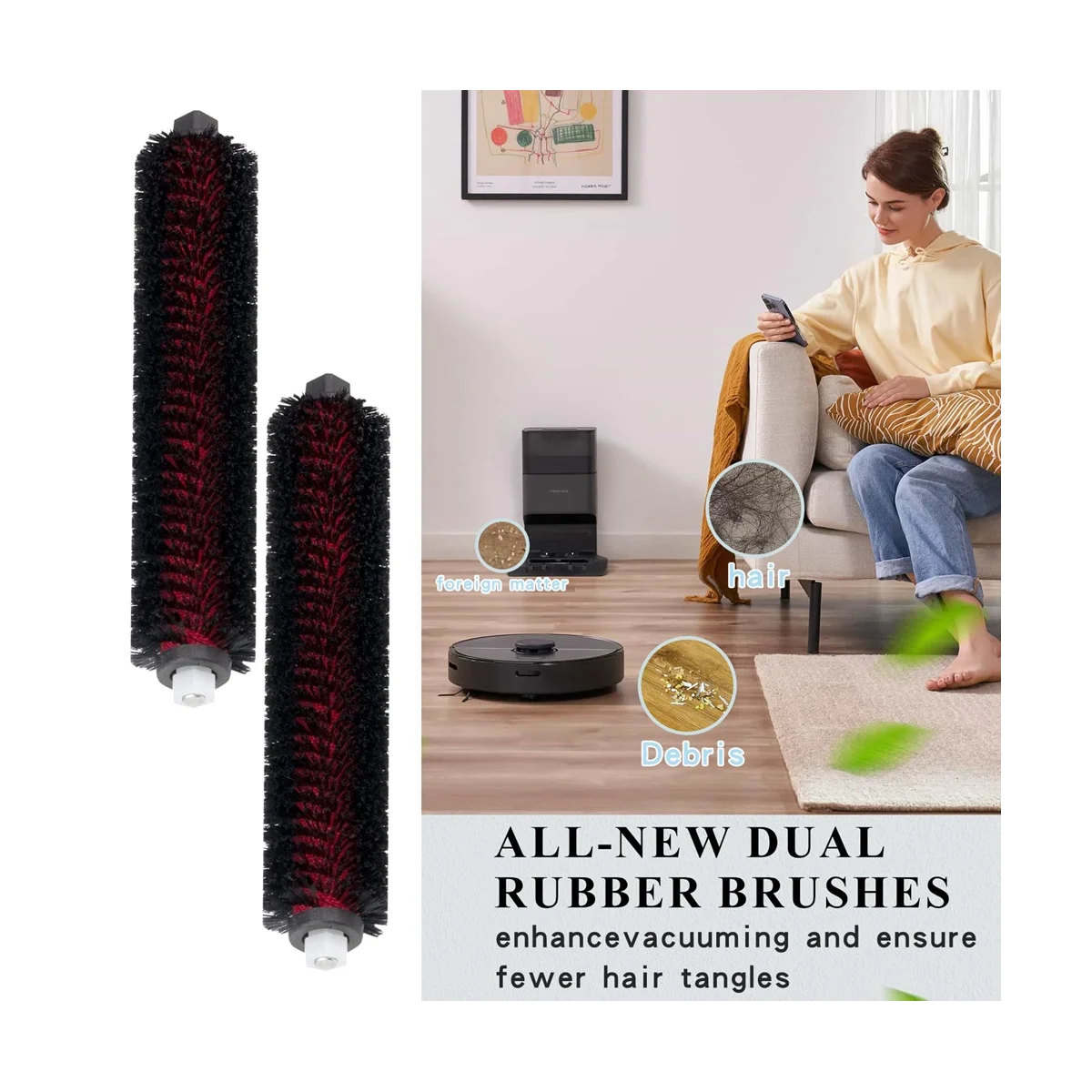 สำหรับ S7 MaxV แปรงทำความสะอาดความเร็วสูงพิเศษ S8พิเศษสามารถซักได้สำหรับไม้ถูพื้นและทำความสะอาดตัวเอง