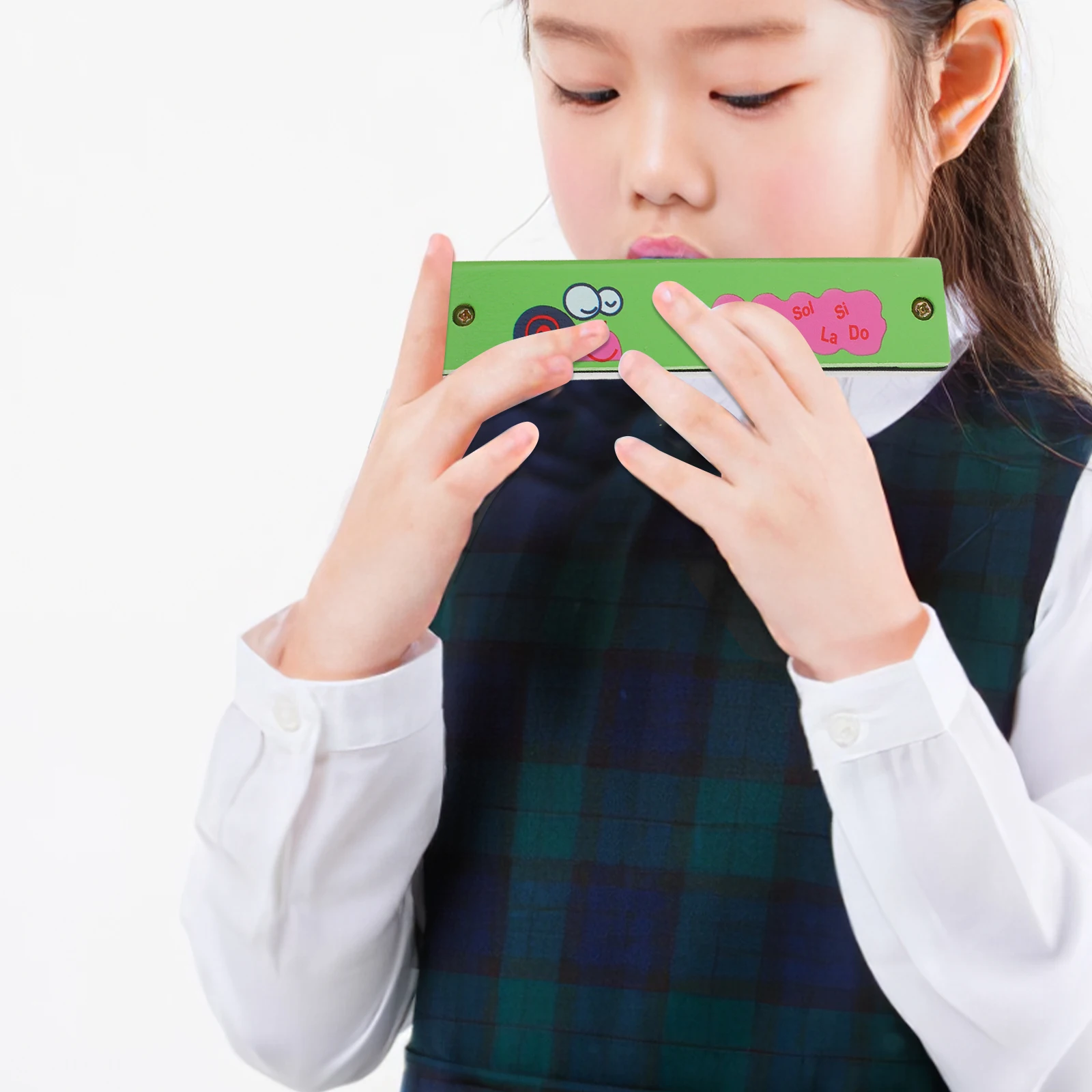 

2pcs Wood Harmonica 16 Holes Musical Instrument for Kids Beginners Adults Cartoon Small Size Easy Grip Professional