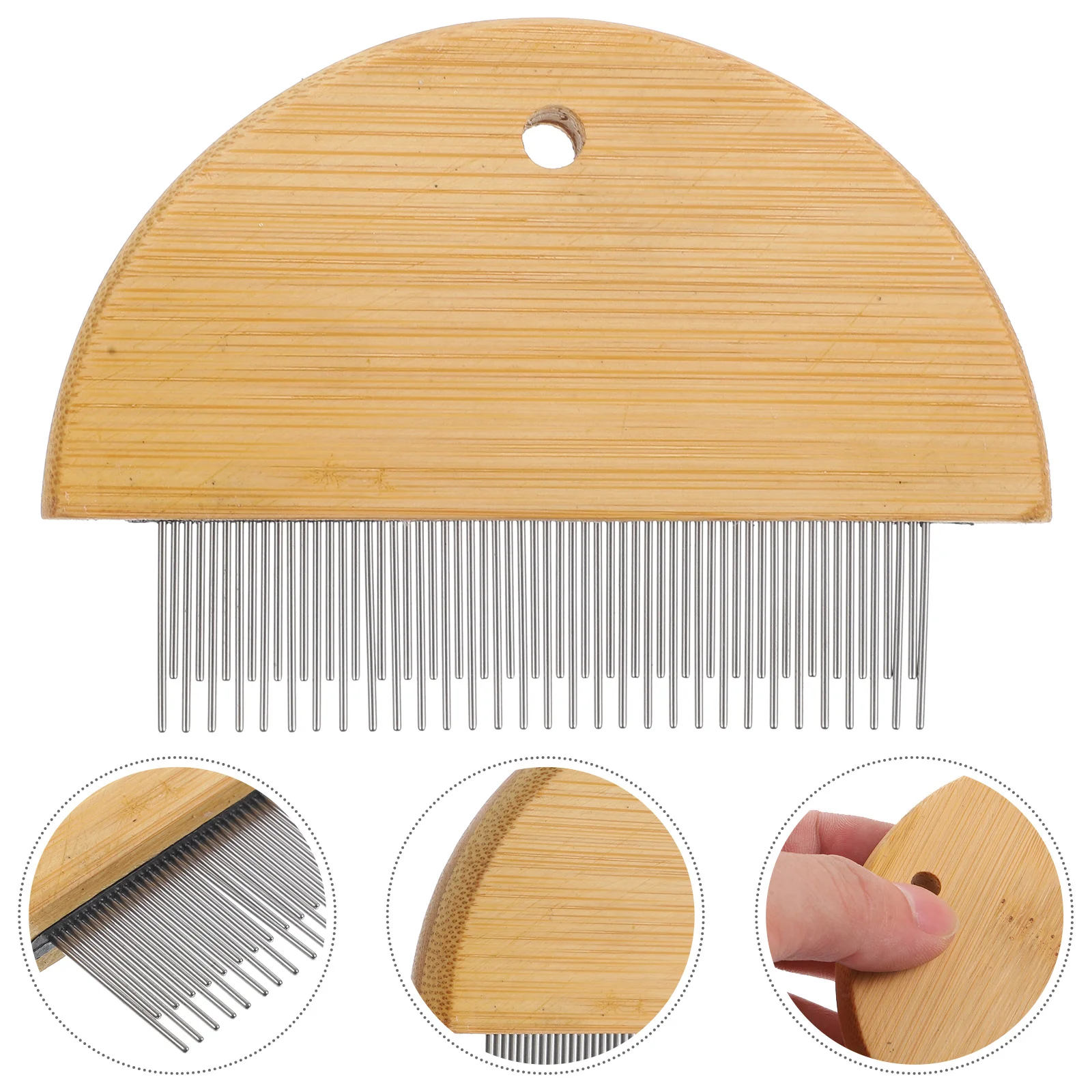 Wooden Horse Brush Livestock Hair Grooming Tools for Dogs Deshedding Hairbrush Cleaner Scraper