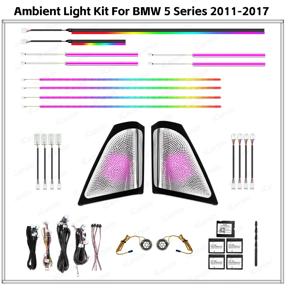 

APP Control RHD F10 Ambient Light LED Strip for BMW 5 Series 2011-2017 Interior Tweeter Cover Lights Upgrade Kit