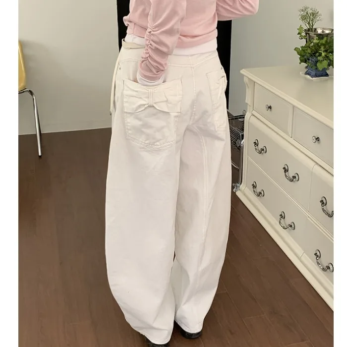 

Джинсы женские премиум-класса с высокой талией, однотонные, с эффектом потертости, на молнии, прямого кроя, синие, из денима, повседневные, модные