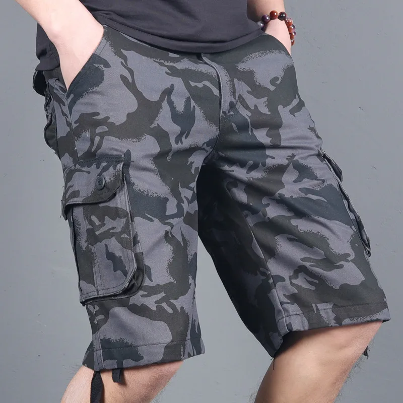 2026 Sommer Herren Army Cargo Shorts Mode Herren Casual Camo Bedruckte Shorts Männliche Camo Multi-Pocket-Militärshorts 28-38