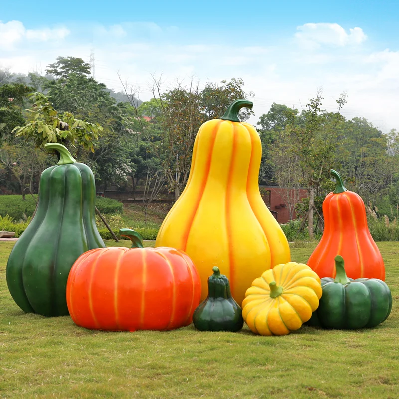 Outdoor large-scale simulated pumpkin fiberglass sculpture garden orchard landscape decoration