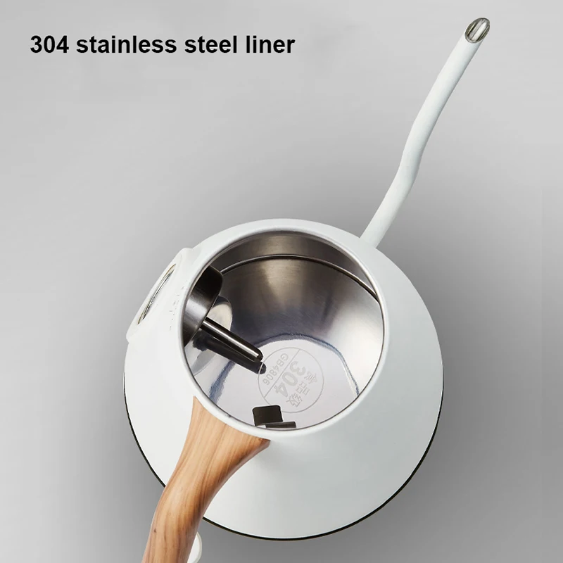 110 فولت/220 فولت غلاية كهربائية ريترو 1.0L معقوفة نحيلة الفم إبريق الشاي اليد المشروب إبريق قهوة 304 الفولاذ المقاوم للصدأ مع ميزان الحرارة