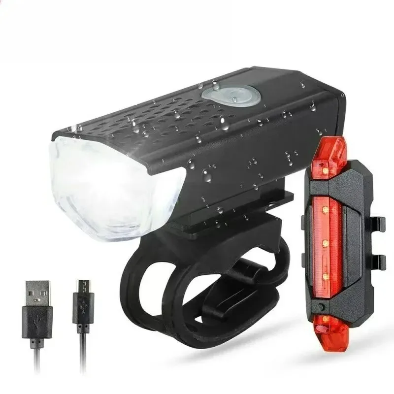 

For Front Back Outdoor Cycling Lamp Set Road Mountain Bike Parts USB Rechargeable Bicycle Light LED Cycling Safety Warning
