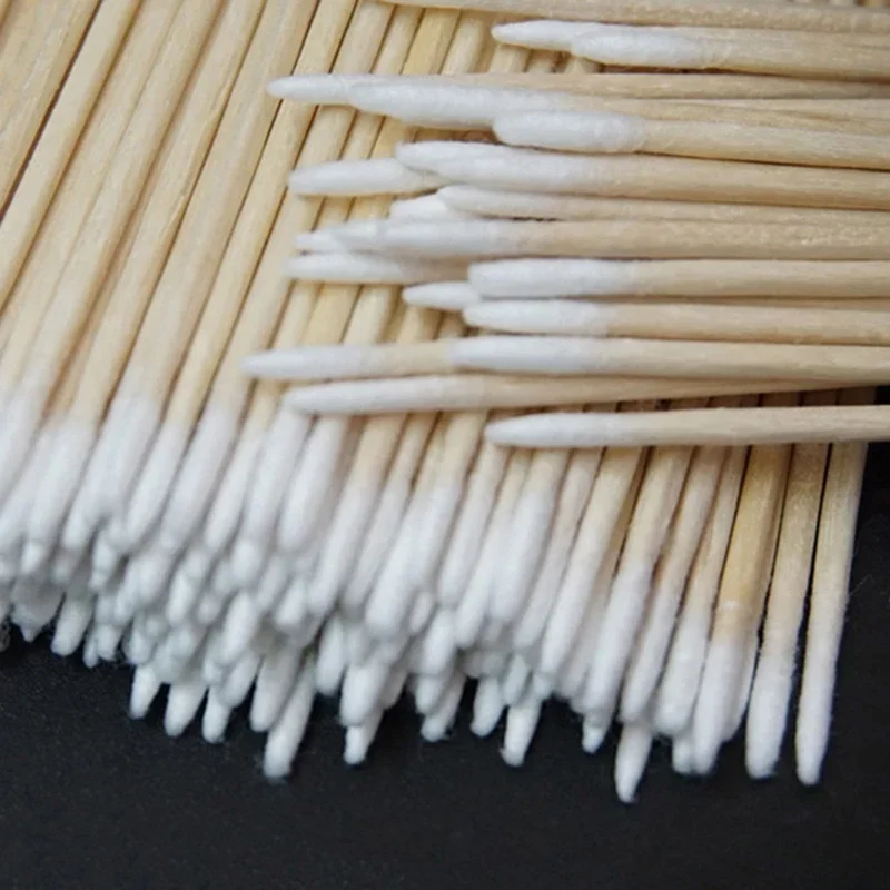 300pcs Cotton Buds Swabs 7cm Long Wooden Handle Tattoo Makeup Microblade  Swab Sticks