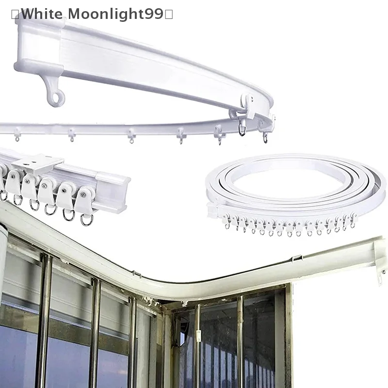 Flexible Bendable Curtain Track Ceiling Wall Mount Curved Heavy Duty RV Sliding Curtain Rail System Room Divider