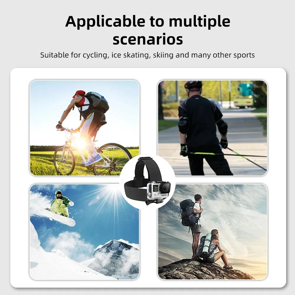 Supporto Da Testa Per Action Camera | Cinturino Regolabile Per Insta 360 X5 X4, GoPro Hero, DJI Osmo E AKASO – Montaggio POV
