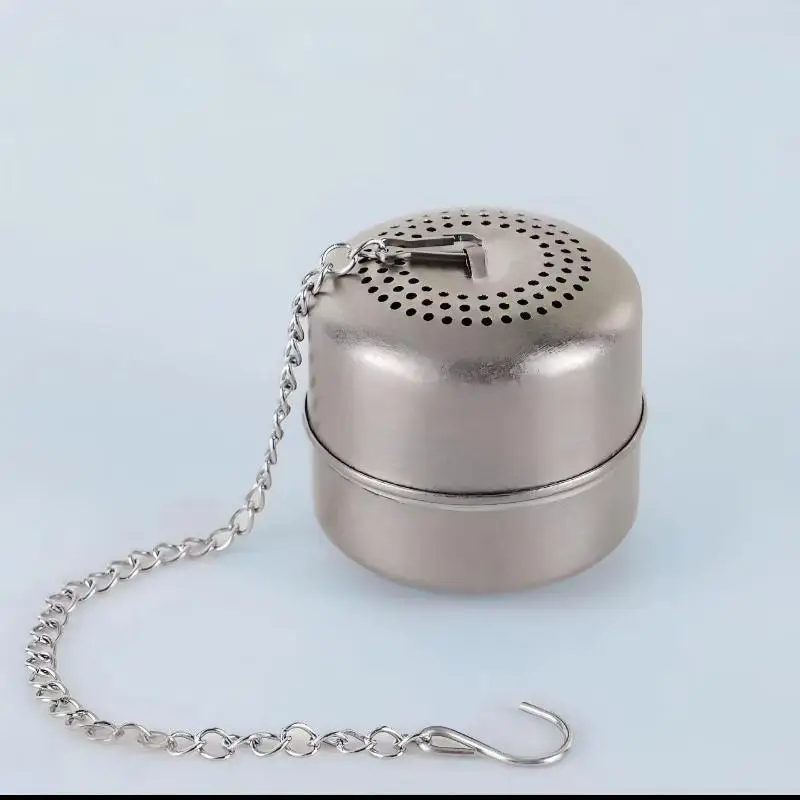 Titanium Metal Tea Ball Infuser For Loose Tea, Stainless Steel Strainer With Chain Hook, Steeper For Mug, Cup
