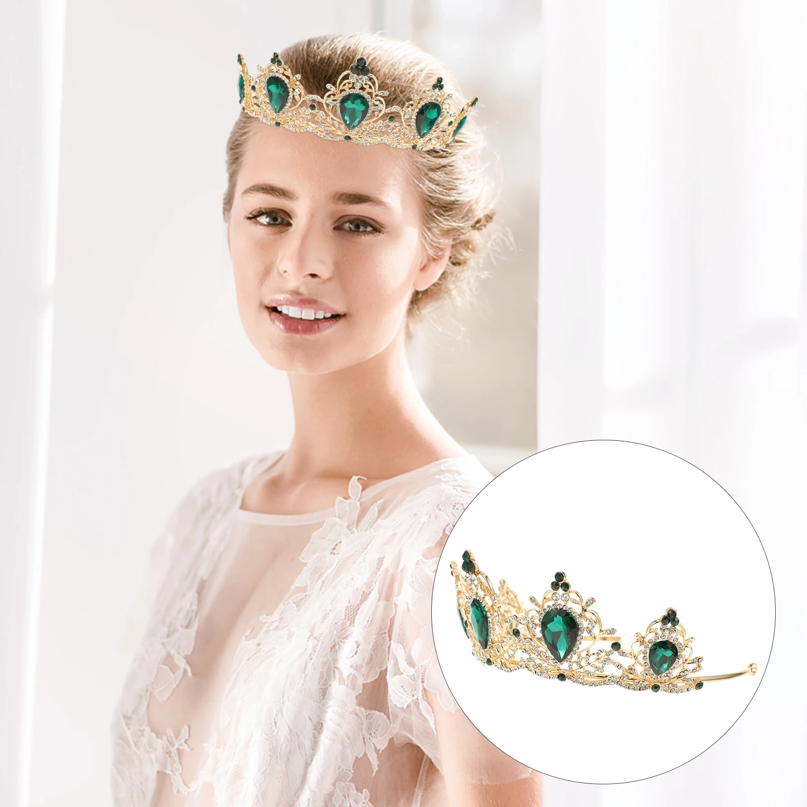 

Wedding Tiaras Bride Vintage Crown Hair Accessories for Girls Headdress Alloy Bridal Women