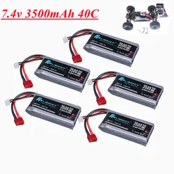 7.4V 3500mAh battery For Wltoys 144001 12428 12423 car 7.4v 2s lipo battery T Plug for Wltoys 104001 124018 feiyue 03 Q39