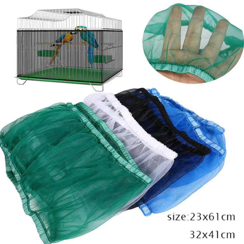 

Universal Mesh Bird Cage Cover Shell Skirt Net Catcher Guard Bird Cage Stretchy Mesh Parrot Bird Cage Net Easy Cleaning