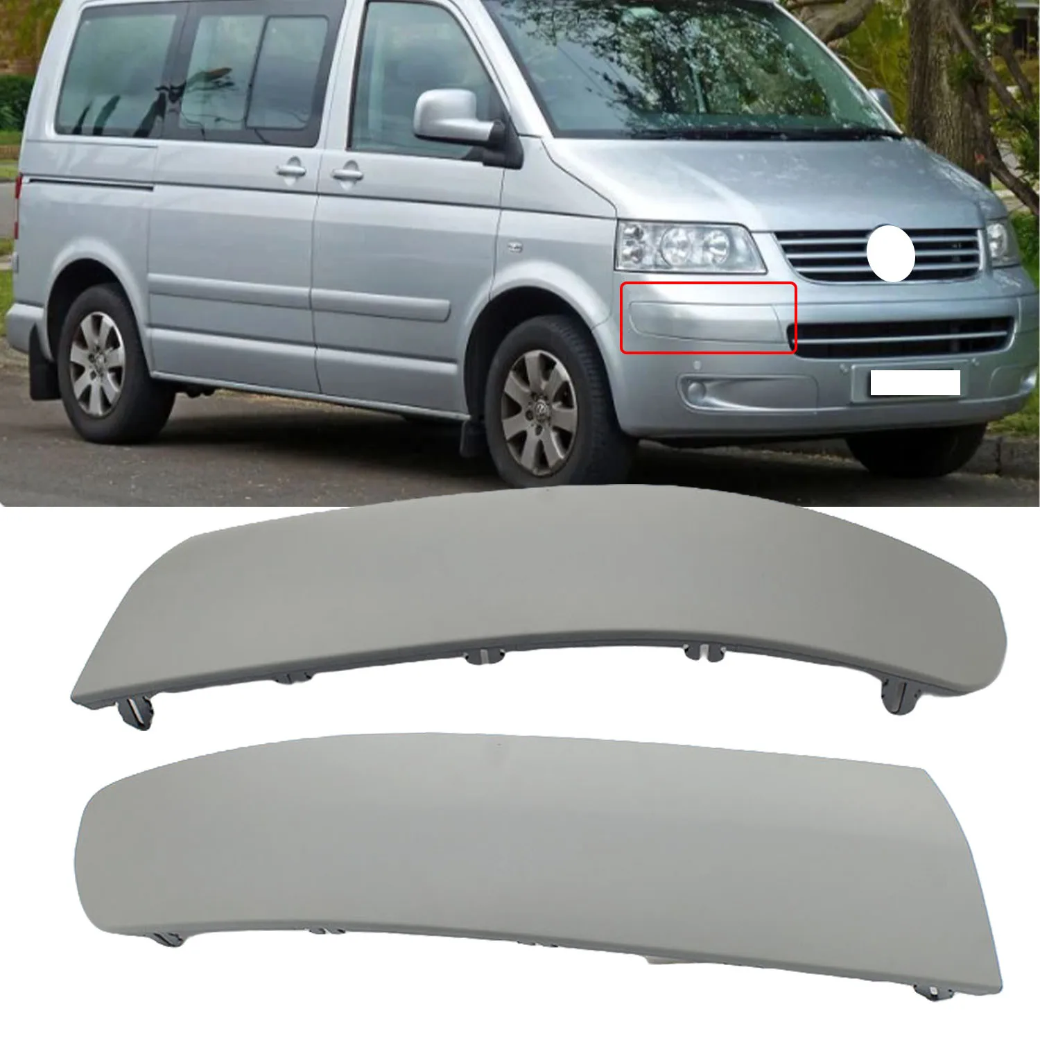 

Front Bumper Moulding Trim Cover Panel Strip for VW Multivan Transporter Multivan T5 2003-2009 7H5807717 7H5807718