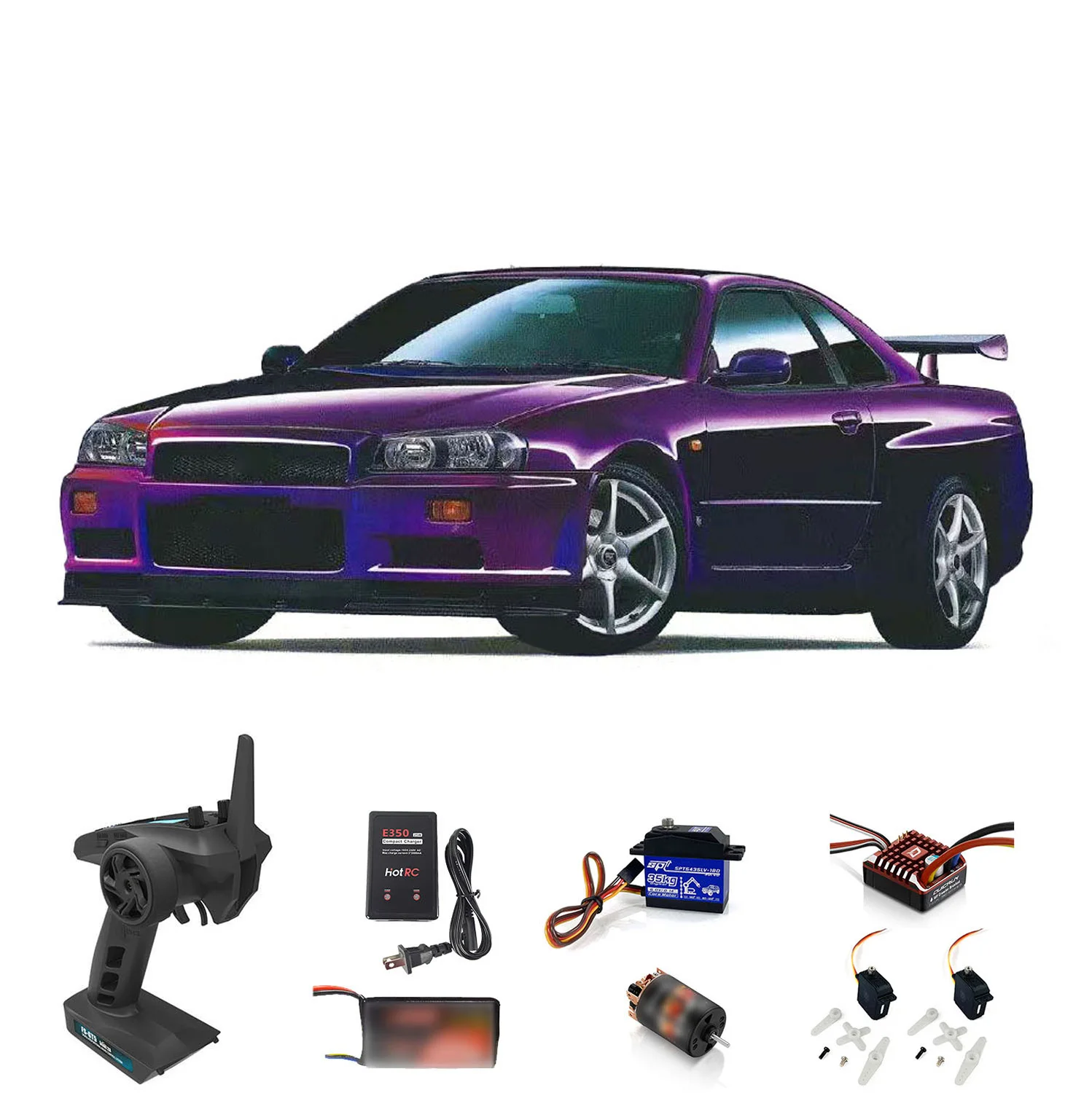 

In Stock Capo 1:8 RC Drift Car R34 RTR Remote Control Racing Cars Flysky GT5 Radio Brushed Motor ESC Assembled Racing Model