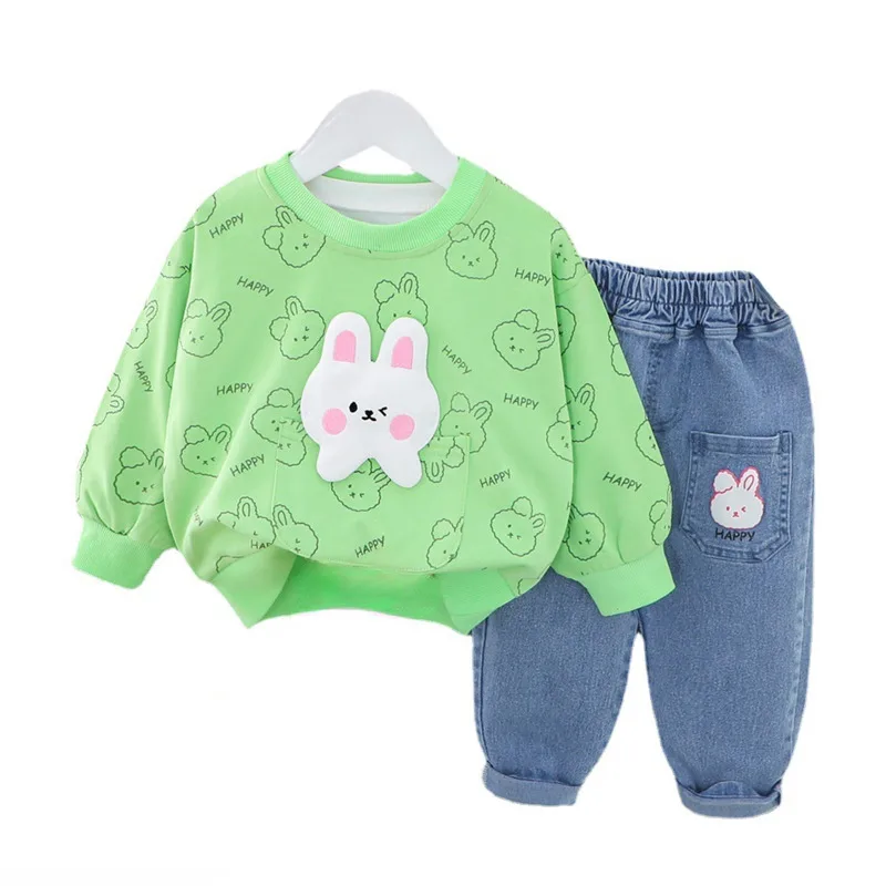 

New Spring Autumn Baby Girls Clothes Children Boys Casual Cartoon T-Shirt Pants 2Pcs/Set Toddler Fashion Costume Kids Tracksuits