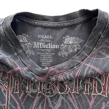 復古水洗頹廢賽博朋克Y2K風格T卹 6 最佳銷售 印尼航運 - №4