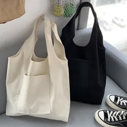 Women Canvas Shopping Bag Ladies Reusable Eco Bags Female Foldable Supermarket Handbags Travel Storage Tote Pouch