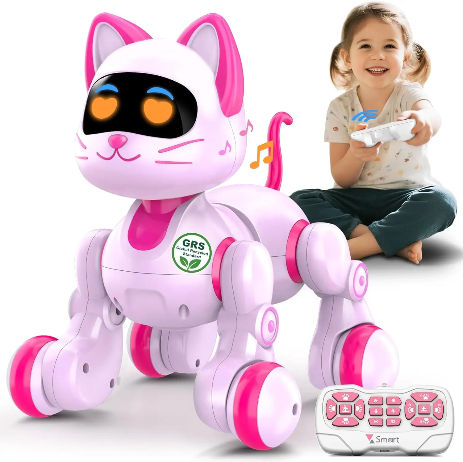 

Интерактивная игрушка-робот в виде кошки для девочек 4-8 лет, питомец с дистанционным управлением и сенсорным управлением жестами, подарок на Рождество или день рождения