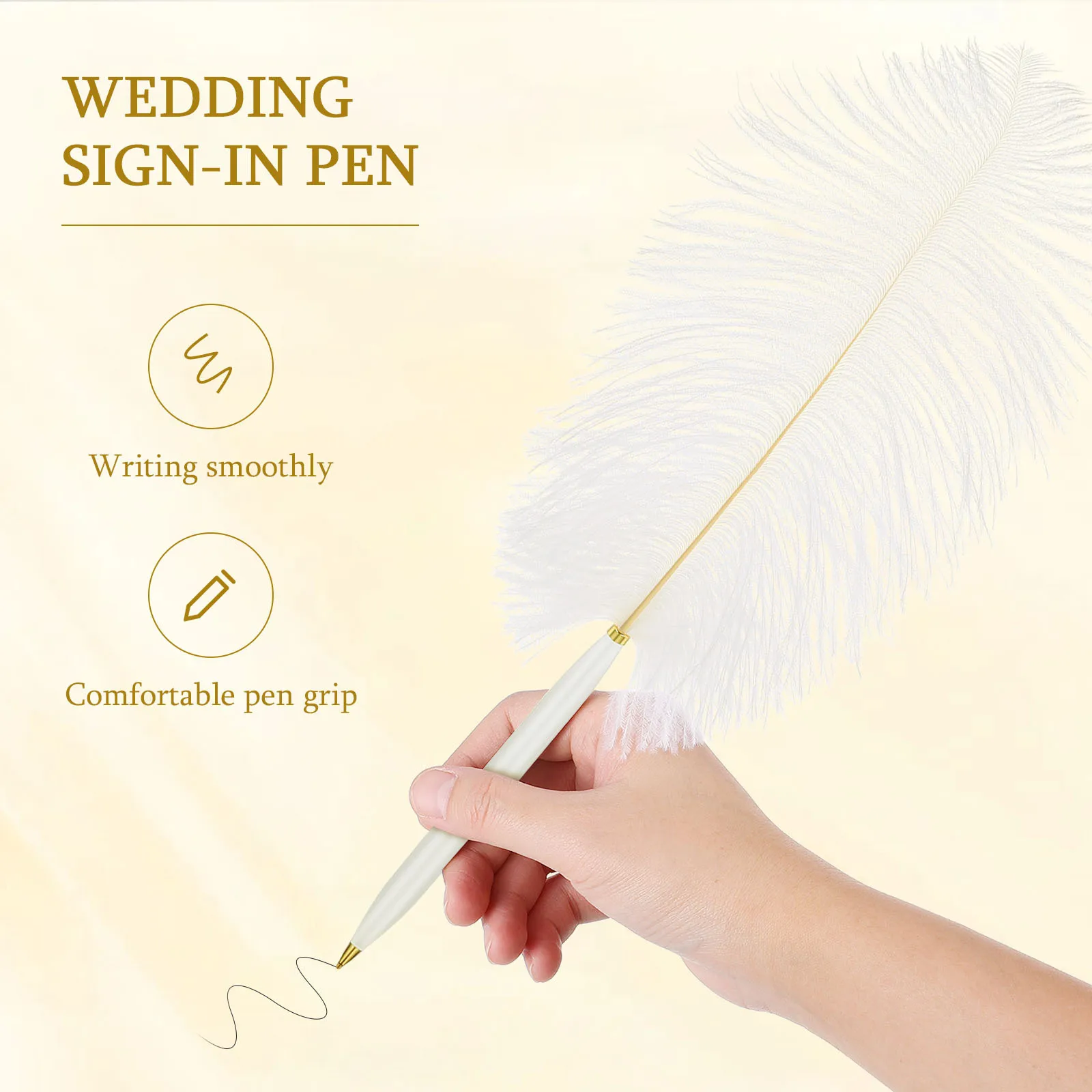 

5pcs 5 Pack Guest Feathering Pen for Wedding Reception Pink Bachelor with Metal Stand