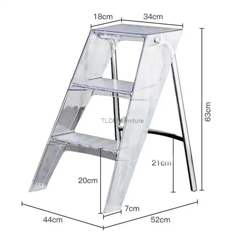 Современная домашняя складная лестница, прозрачные акриловые стремянки, японские портативные телескопические лестницы, креативная лестница, табурет-ступенька