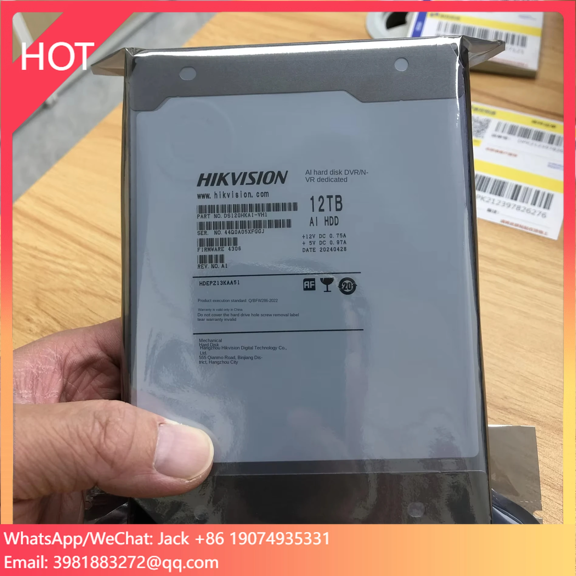 

Haikang Original 2TB Hard Disk DS120HKAI-VH1 Internal SAS Interface With National Guarantee For Storage And Monitoring