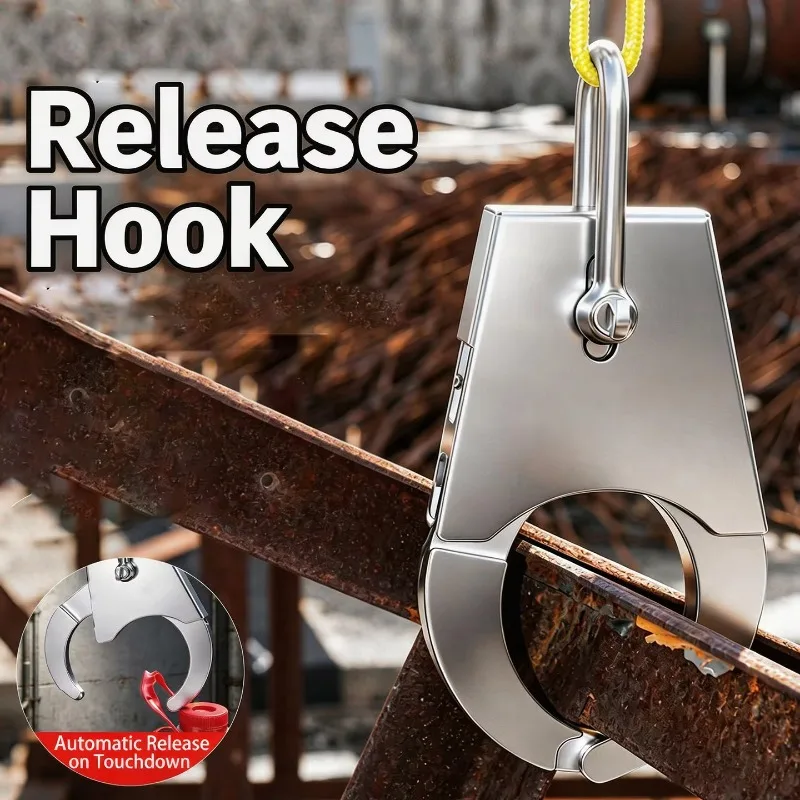 Stainless Steel Auto Release Hook Heavy Duty Self Locking Quick Release Device For UAV Lifting Transport System Rigging Tool