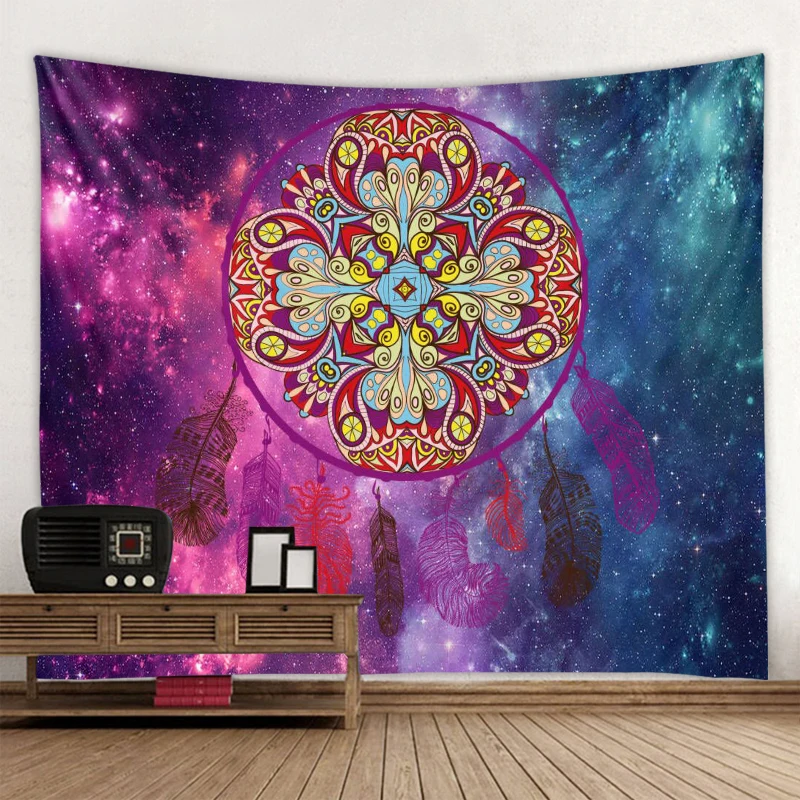 Starry Dream Catcher Art Wall Hanging Tapestry Decorative Art Blanket Curtain Hanging at Home Bedroom Living Room Decor