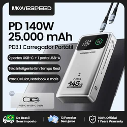 MOVESPEED M25Pro 140W Power Bank 25000mAh Tipo C Batteria esterna portatile a ricarica rapida 100W PowerBank per iPhone MacBook Laptop