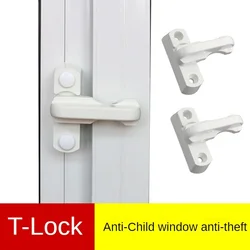 Window Door Lock Sash Security Swing Lock Latch Home Housing Safely Opening + Closing Handle Lock Plastic White