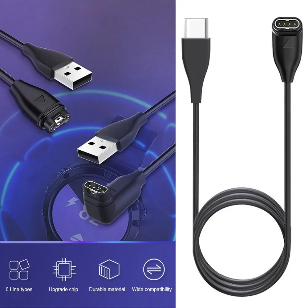 For Garmin Venu 2 Plus Vivosmart 5 Fenix 7 6 5 TACTIX 7 Instinct 2 EPIX 2 USB Type C Watch Charger Charging Data Cable