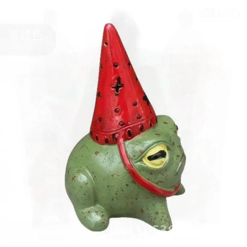 Small Frog Resin Ornaments Wearing Party Hat- Red & Blue Options Outdoor Decorative Resin Crafts