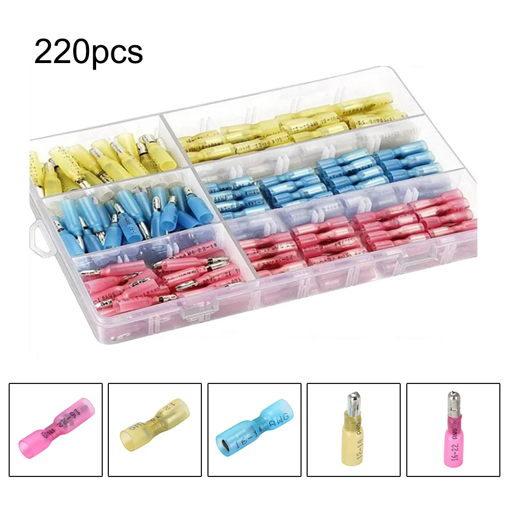 

320pcs/box Shrinkable Waterproof Connectors Female And Male Butt Terminals For 16-14AWG Cable Wire Connectors Parts ﻿