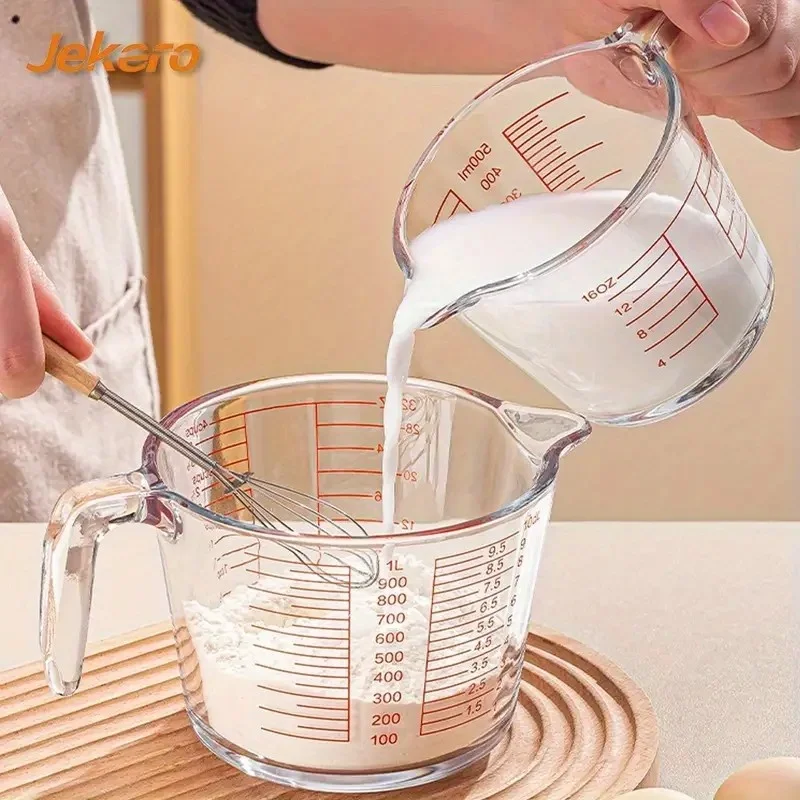 500ml Shatterproof Heat-Resistant Glass Measuring Cup with Precise Scale, Microwave & Oven Safe, Durable, Easy Clean, Ergonomic
