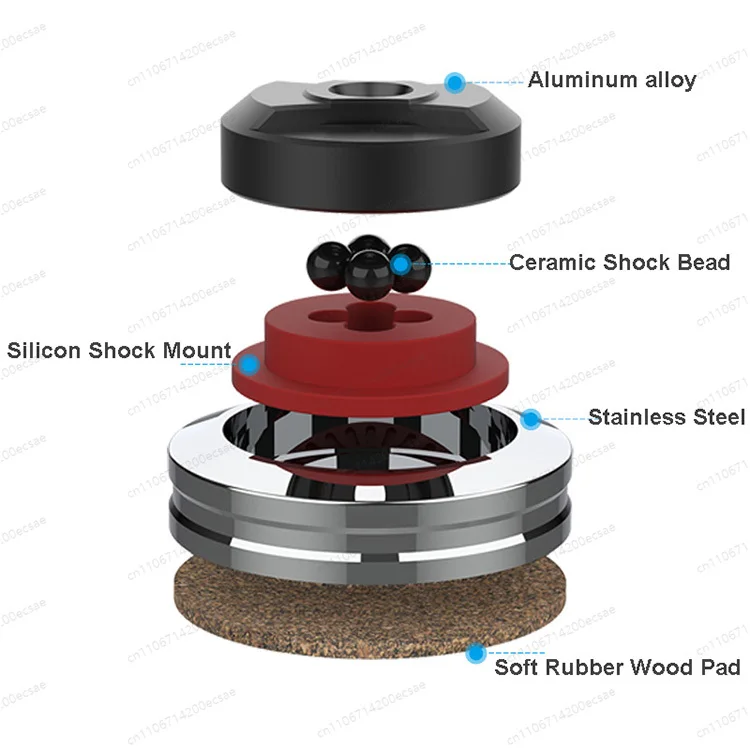 High-End HiFi Isolation Foot Spike Set, Absorber Feet Pads for Speakers, Amp, CD Player & DAC, M6 M8 M10 M12 X-PAD REF